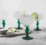 Cactus Margarita Glass | 16 OZ | Set of 2 | Perfect for Margarita & Taco Night I Bachelorette Party I Cinco De Mayo Margarita Glass
