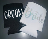 Bride & Groom Koozies | Perfect Gift for Brides and Grooms | Can Coolers | Drink Covers |